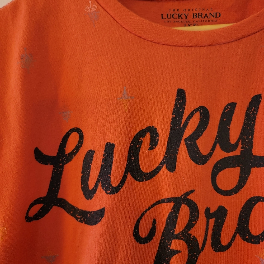 LUCKY BRAND STARS & LUCKY CAP SLEEVE TSHIRT - Picture 2 of 7